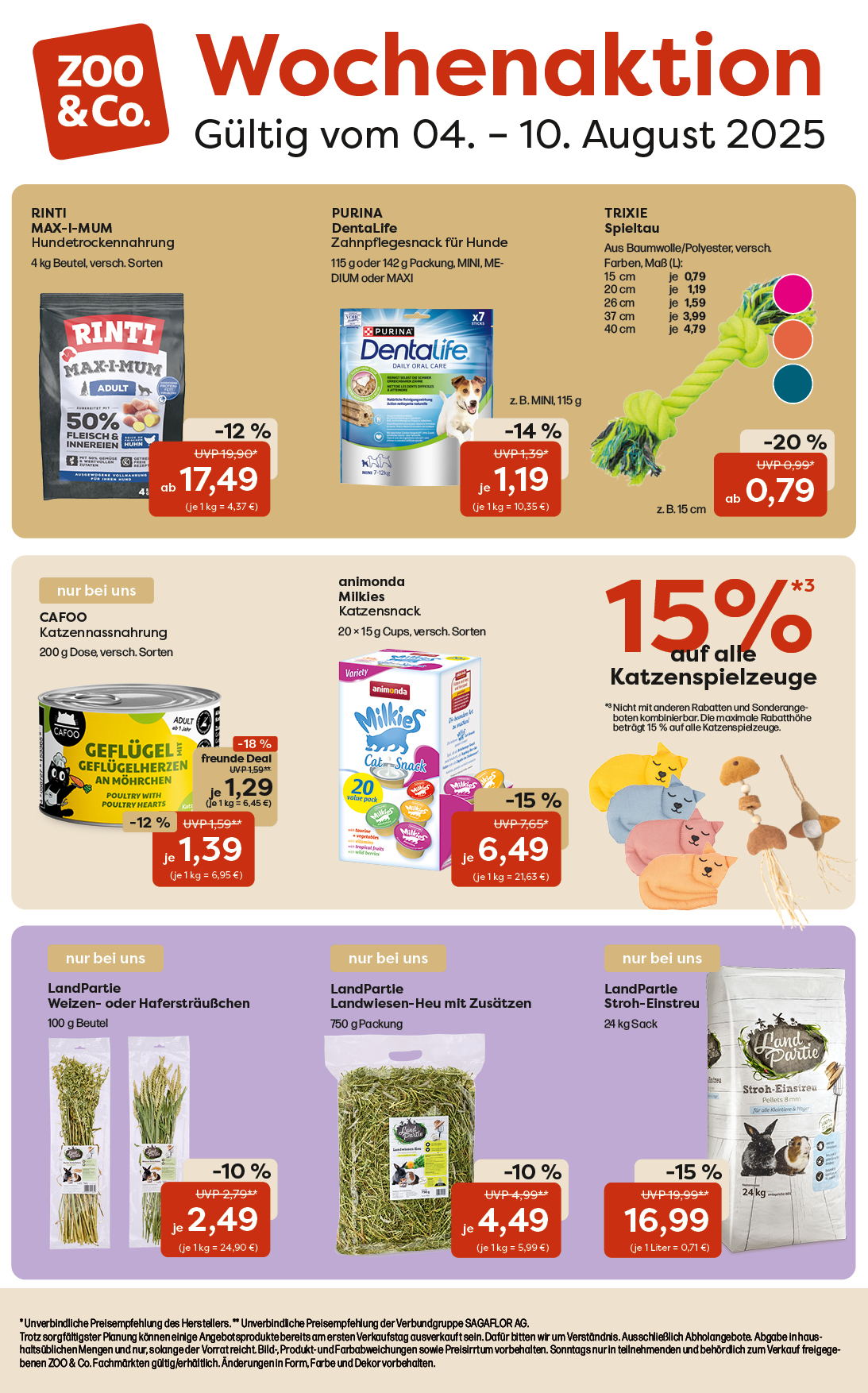 Wochenaktion vom 04. - 10. August 2025